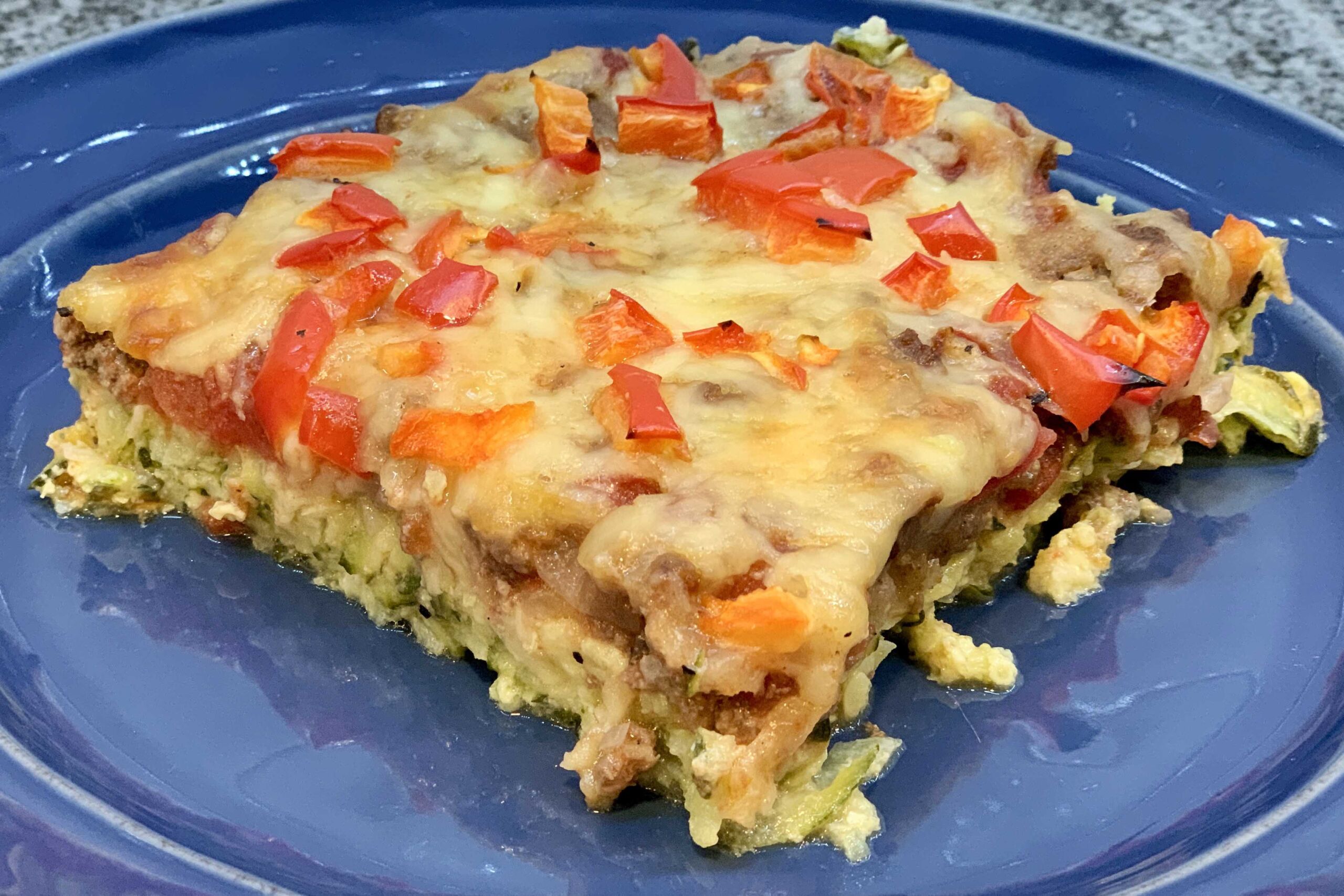 Ground Beef-Zucchini ‘Crust’ Pizza Casserole