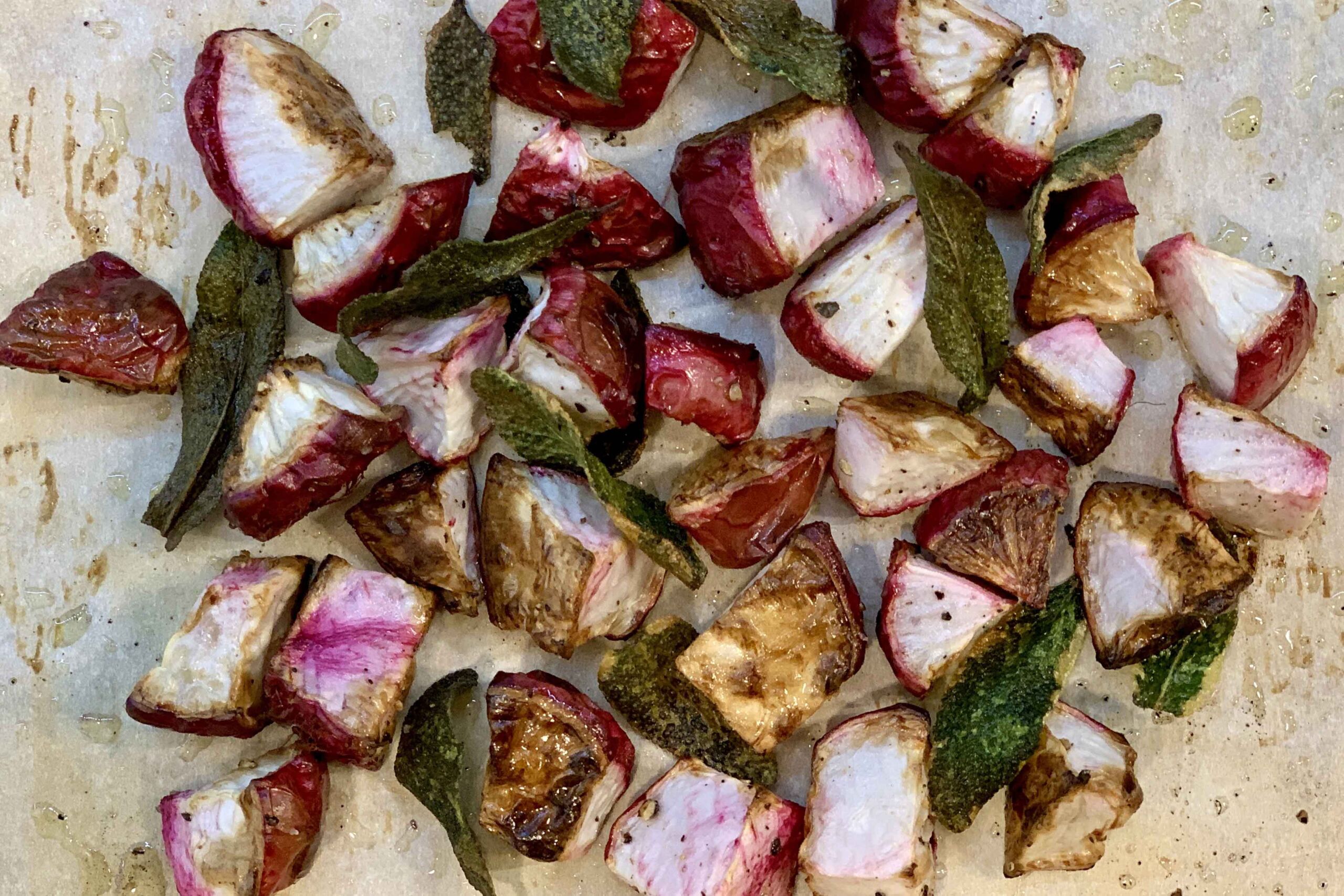 Roasted Turnips with Sage Leaves