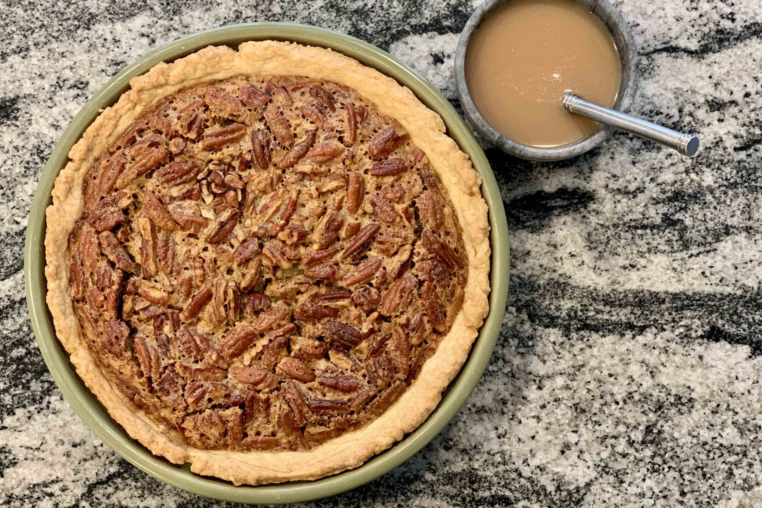 Southern Pecan Pie with Bourbon Caramel Sauce